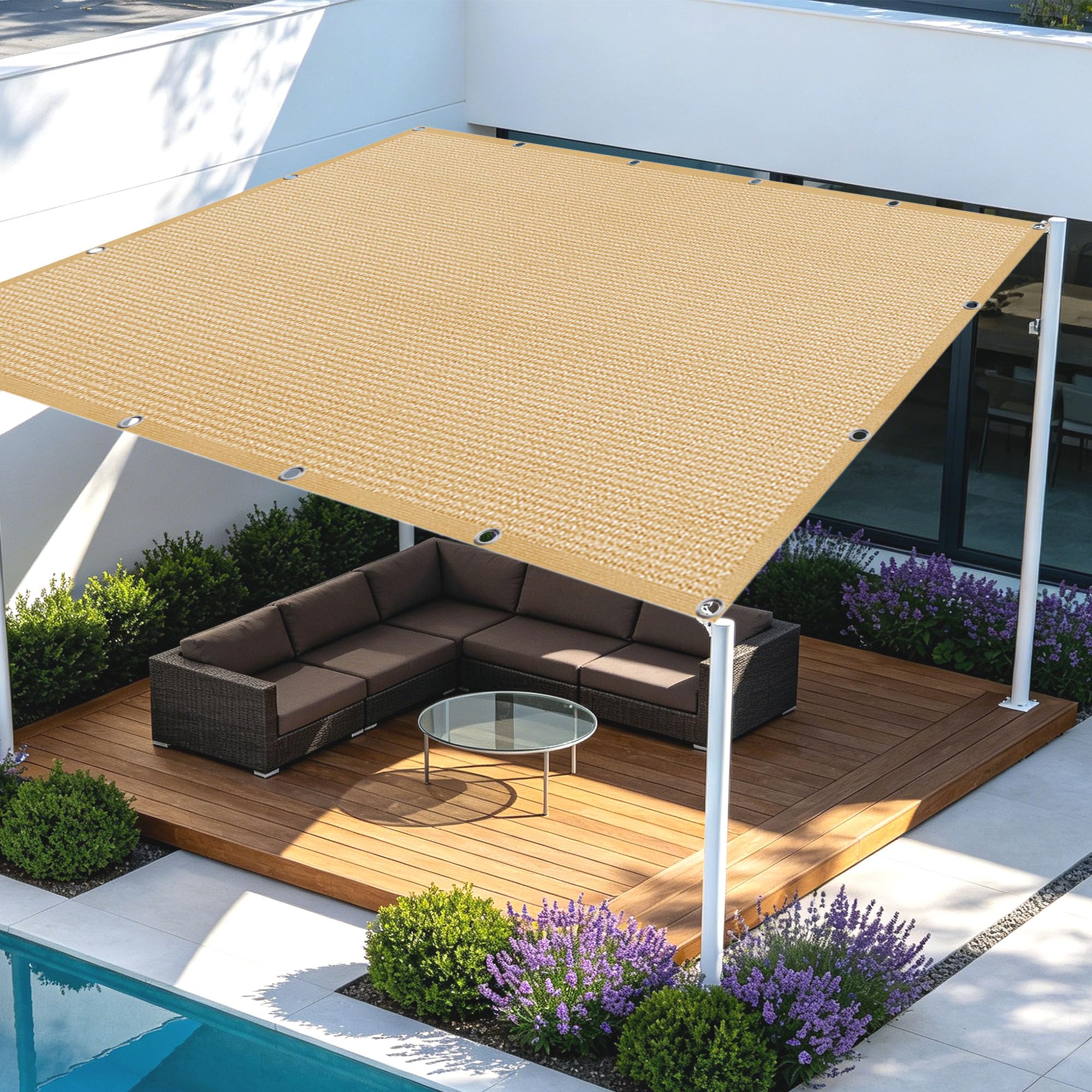 Amazon.co.jp: 日除けセイル 5.5 x 9 m 紫外線カット通気性通気性Uv
